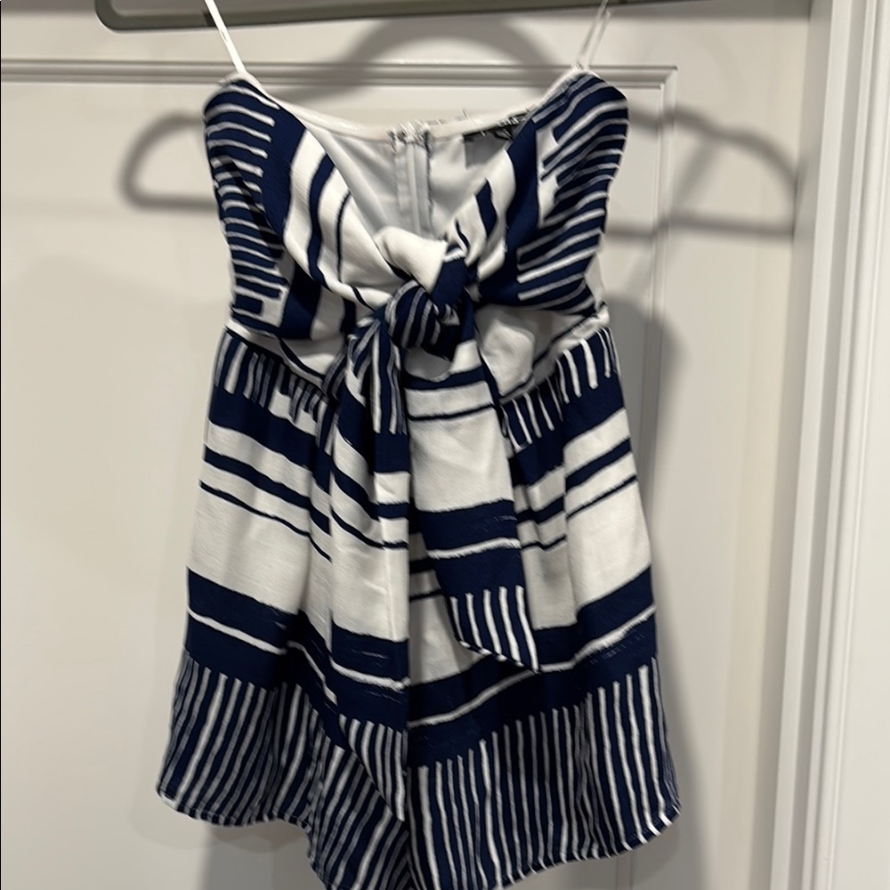 Lulus XS nautical Striped Blue and White romper shorts